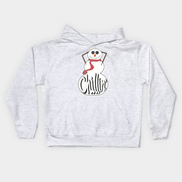 Frosty Chillin' - Fun and fresh digitally illustrated graphic design - Hand-drawn art perfect for stickers and mugs, legging, notebooks, t-shirts, greeting cards, socks, hoodies, pillows and more Kids Hoodie by cherdoodles